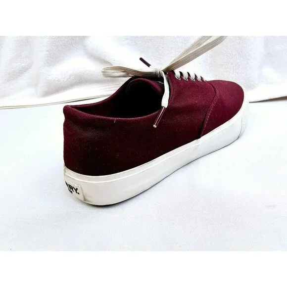 Sperry Top Sider Size 8.5M Women's Burgundy Low Lace Fashion Sneakers #STS81696 - Picture 9 of 12